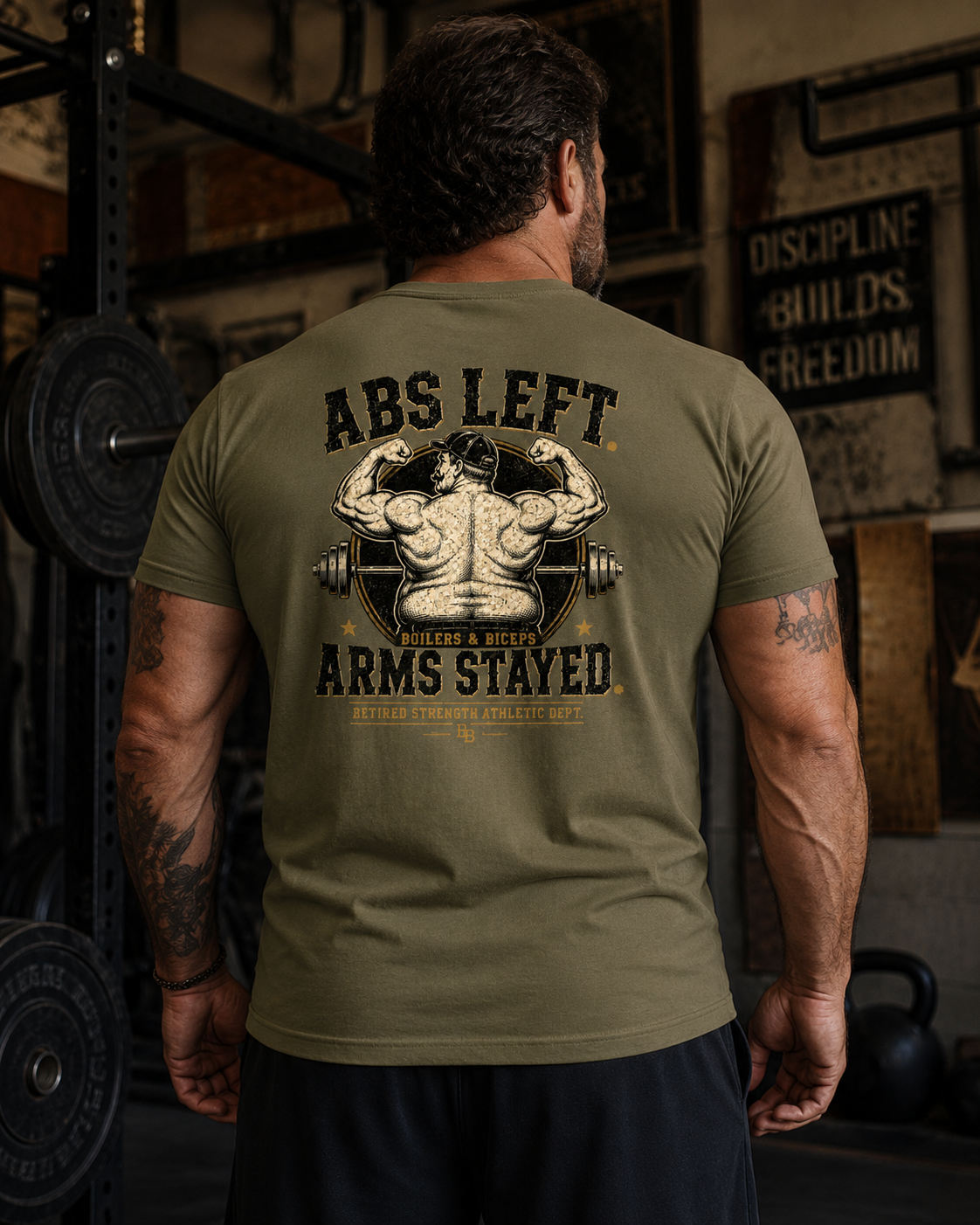 Abs Left. Arms Stayed. Tee
